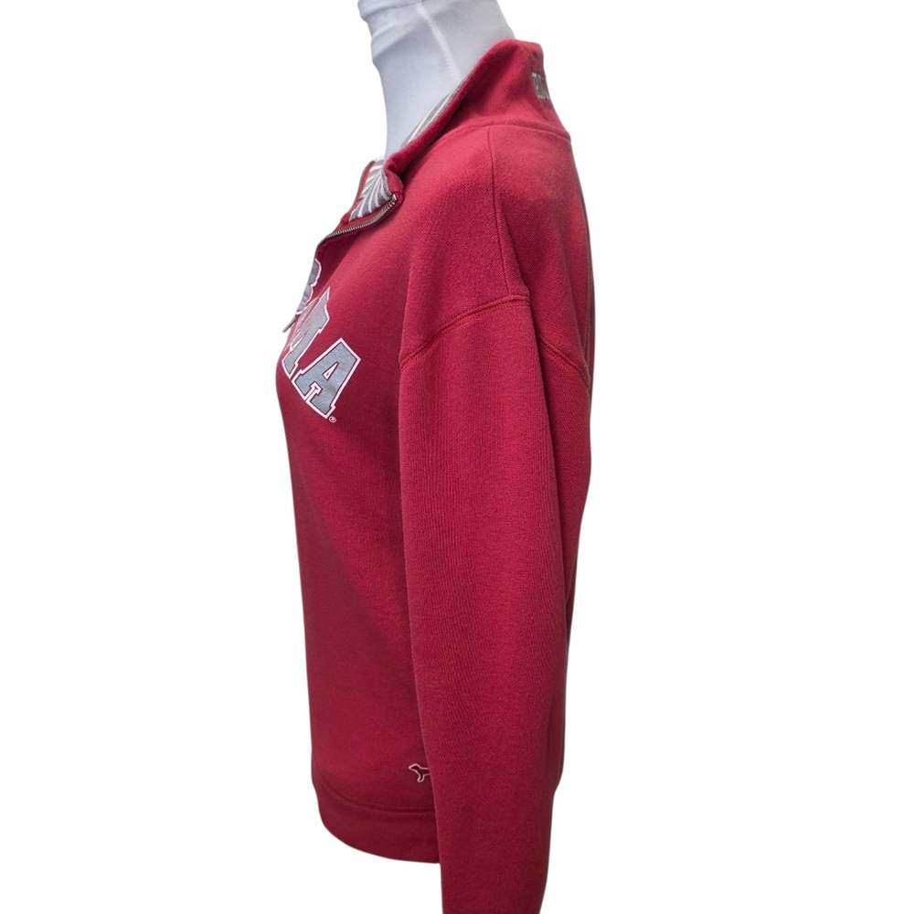 Victoria's Secret PINK Alabama Women's Red Quarter-Zip Sweatshirt Sz XS - Picture 3 of 9